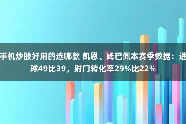 手机炒股好用的选哪款 凯恩、姆巴佩本赛季数据：进球49比39，射门转化率29%比22%